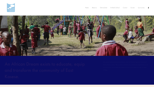 Screenshot of the An African Dream website