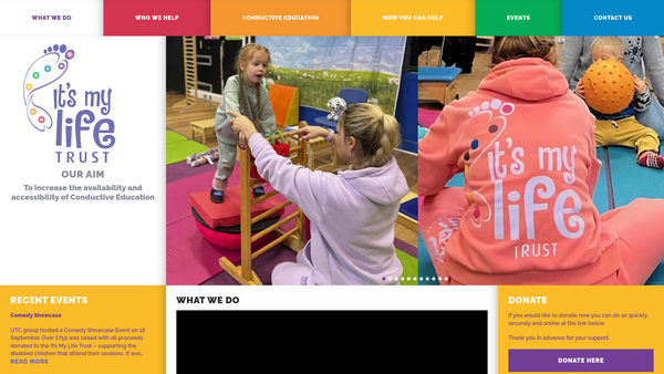 Screenshot of the It's My Life Trust website