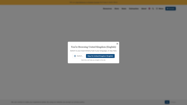 Screenshot of the Derek Prince Ministries (UK) website
