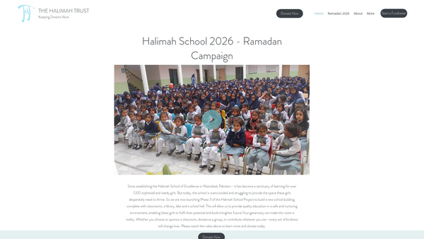 Screenshot of the The Halimah Trust website