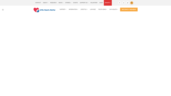 Screenshot of the Little Hearts Matter website