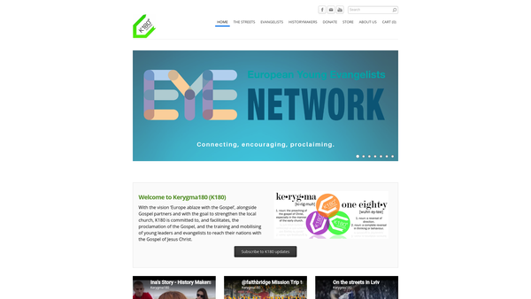 Screenshot of the Kerygma 180 website