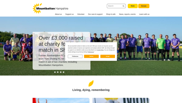 Screenshot of the Mountbatten Hampshire Limited website