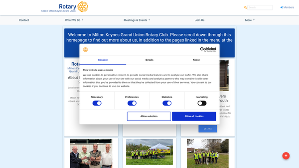 Screenshot of the Mkgu Rotary Charitable Trust website