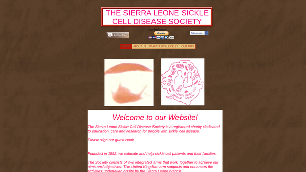 Screenshot of the Sierra Leone Sickle Cell Disease Society website