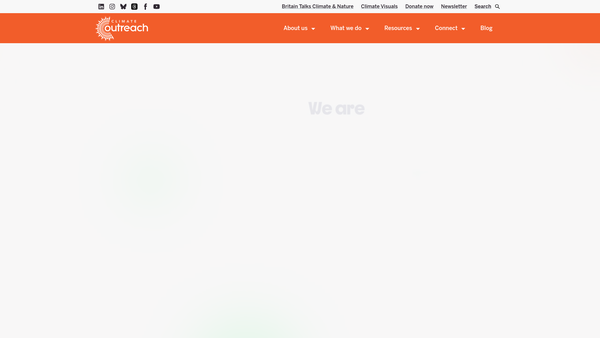 Screenshot of the Climate Outreach website