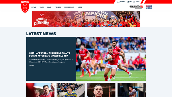 Screenshot of the Hull Kingston Rovers Community Trust website