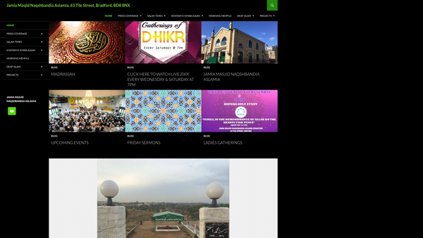 Screenshot of the Naqshbandia Active Development Association (Nada) website