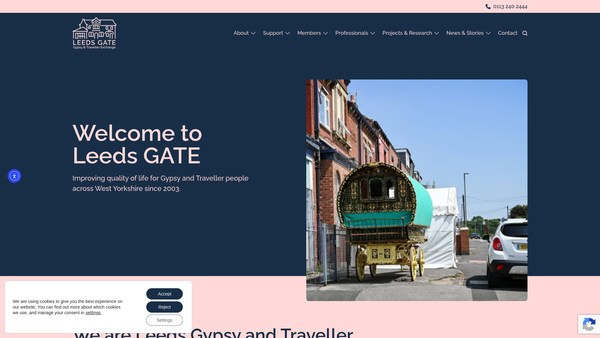 Screenshot of the Leeds Gypsy And Traveller Exchange website