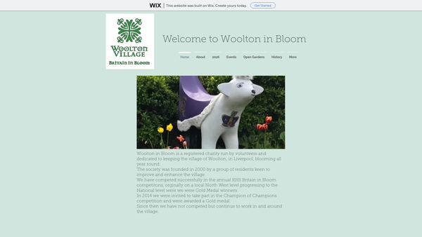 Screenshot of the Woolton In Bloom website