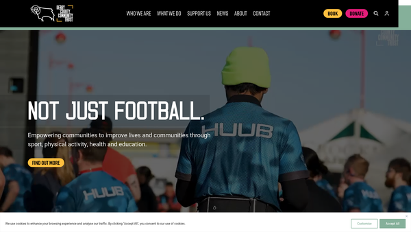Screenshot of the Derby County Community Trust website
