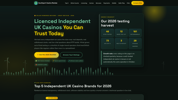 Screenshot of the Southport Rest Home website