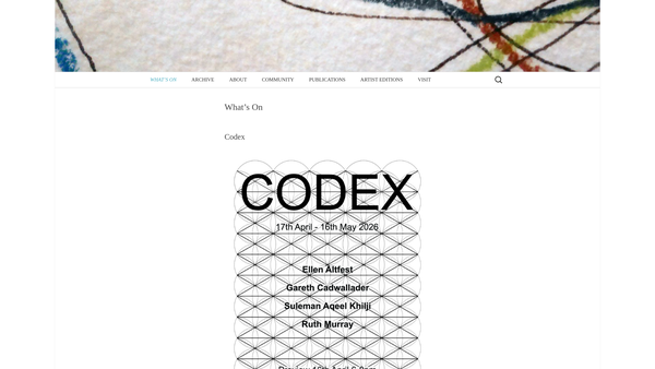 Screenshot of the Centre For Recent Drawing website