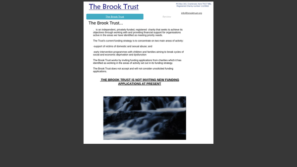 Screenshot of the The Brook Trust website