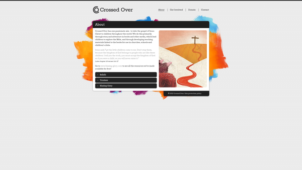 Screenshot of the Crossed Over website