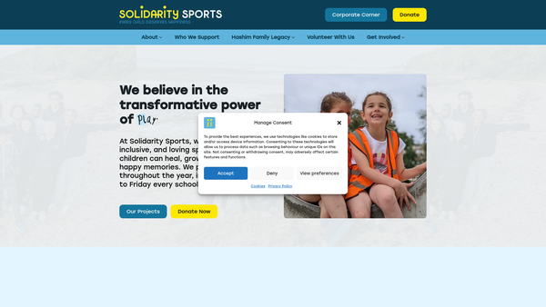 Screenshot of the Solidarity Sports website