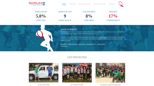 Screenshot of the Skrum website