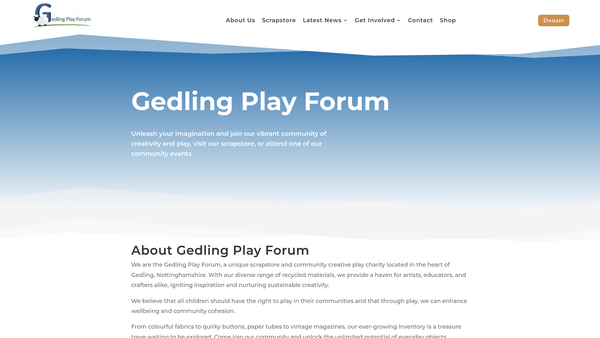 Screenshot of the Gedling Play Forum website