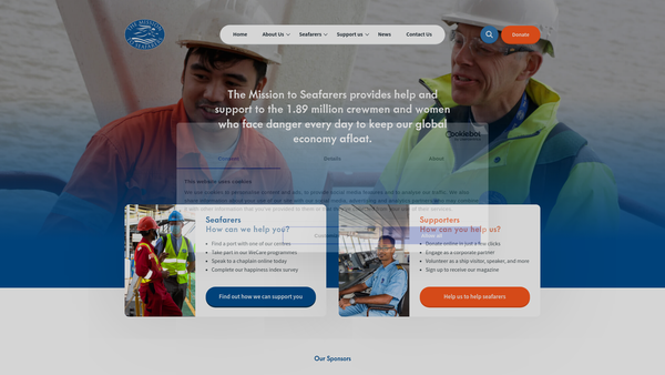 Screenshot of the The Mission To Seafarers website