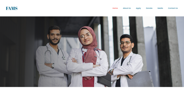 Screenshot of the Financial Assistance For Medical Students website
