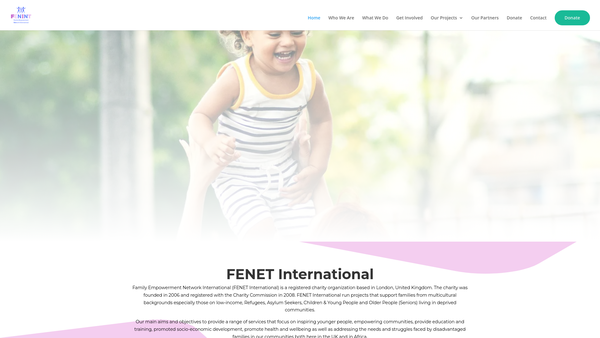 Screenshot of the Family Empowerment Network International website