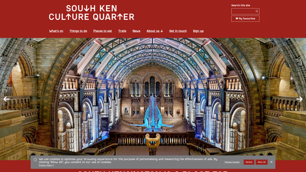 Screenshot of the Exhibition Road Cultural Group website