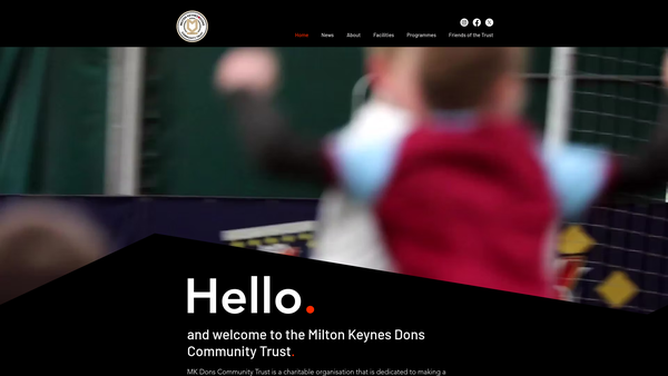 Screenshot of the Milton Keynes Dons Football Club Sports & Education Trust website