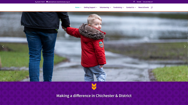 Screenshot of the Home-Start Chichester & District website