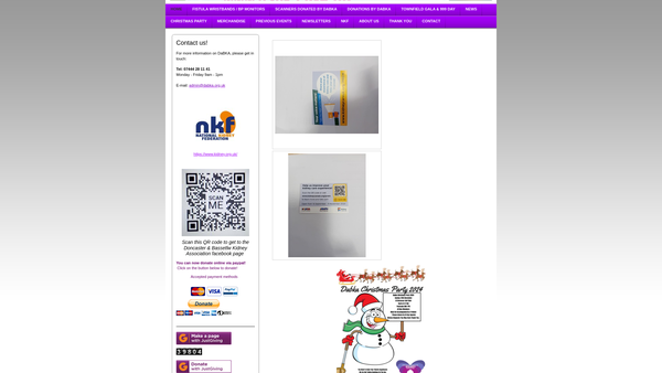 Screenshot of the Doncaster And Bassetlaw Kidney Association website