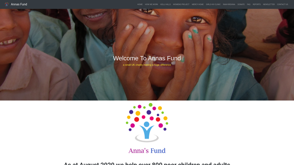 Screenshot of the Anna's Fund website