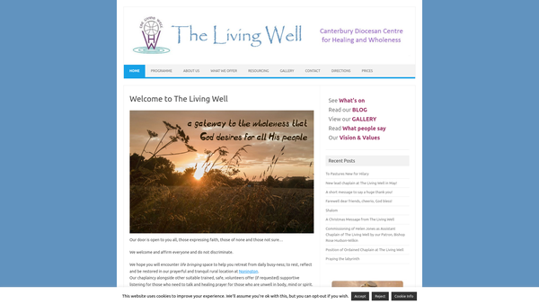 Screenshot of the The Living Well website