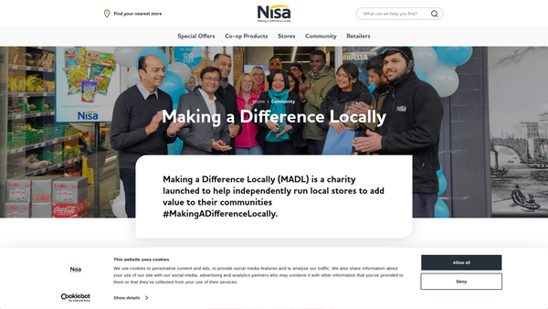 Screenshot of the Making A Difference Locally Ltd website