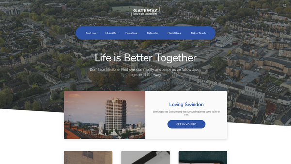 Screenshot of the Gateway Church Swindon website