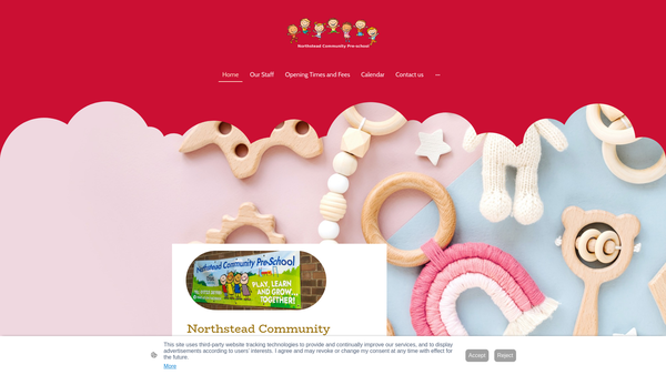 Screenshot of the Northstead Community Pre-School website