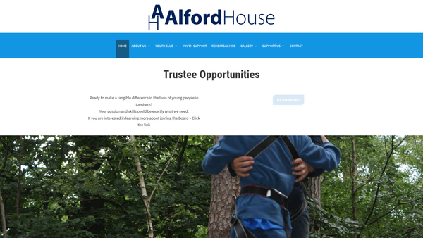 Screenshot of the Alford House website
