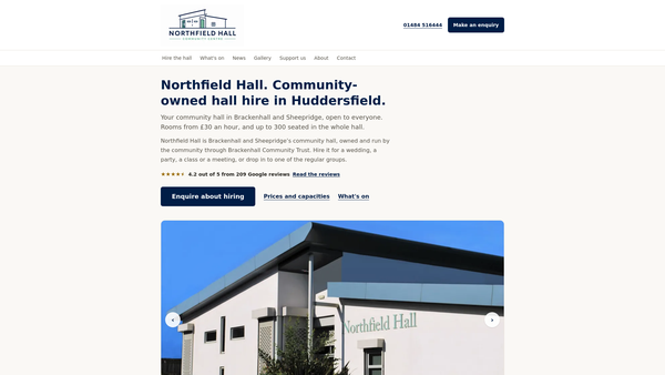 Screenshot of the Brackenhall Community Trust Limited website