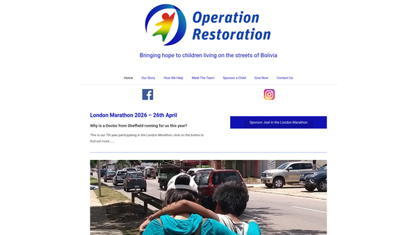 Screenshot of the Youth With A Mission, Bolivia website