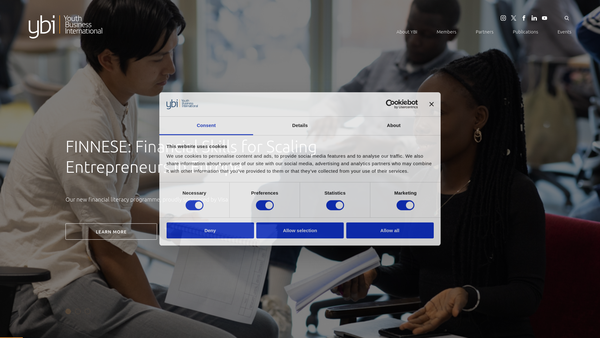 Screenshot of the Youth Business International website