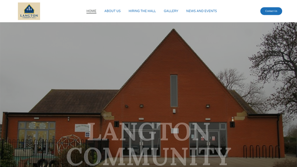 Screenshot of the Langton Community Hall Charity website