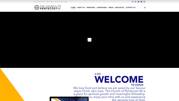 Screenshot of the The Church Of Pentecost - UK website
