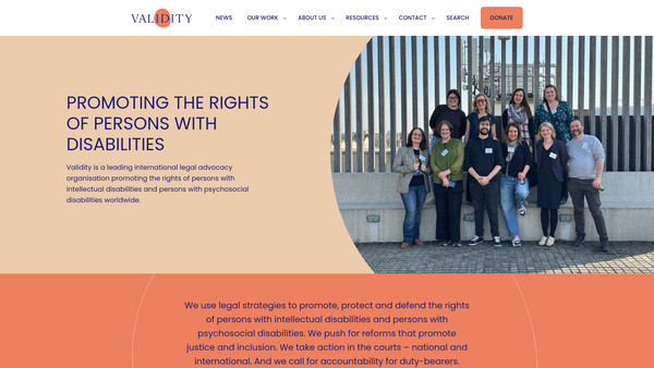 Screenshot of the Mental Disability Advocacy Centre website