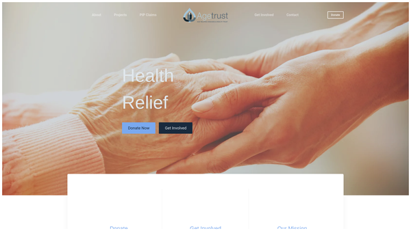 Screenshot of the Age Related Diseases And Health Trust Ltd website