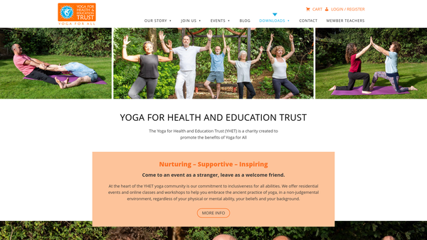 Screenshot of the Yoga For Health And Education Trust website