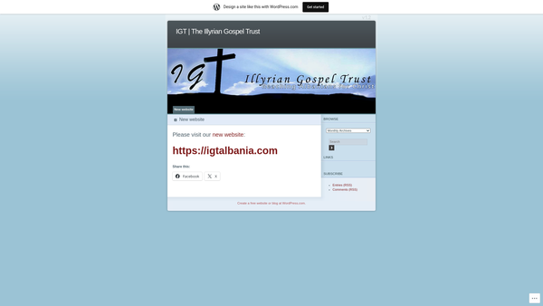 Screenshot of the Illyrian Gospel Trust website