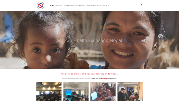 Screenshot of the Health Exchange Nepal (UK) website