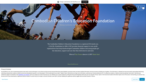 Screenshot of the Cambodian Children's Education Foundation website