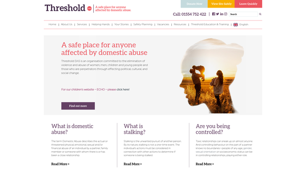 Screenshot of the Threshold Das Limited website