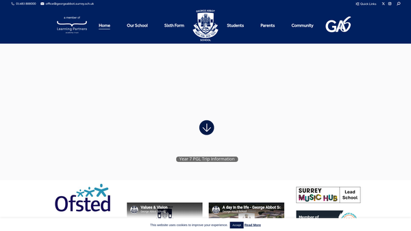 Screenshot of the George Abbot Parent Teacher Association website