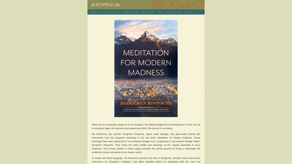 Screenshot of the Shenpen UK website