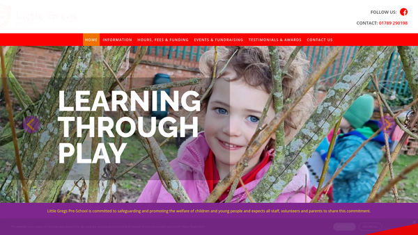 Screenshot of the St Gregory's Pre-School Ltd website